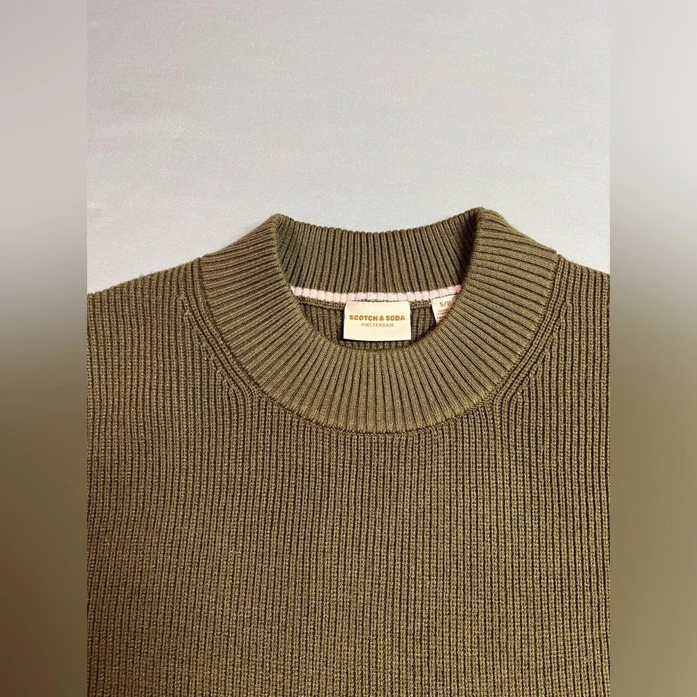 Scotch & Soda Women's Crew Neck Knit Sweater Olive Green NWOT - Picture 4 of 8
